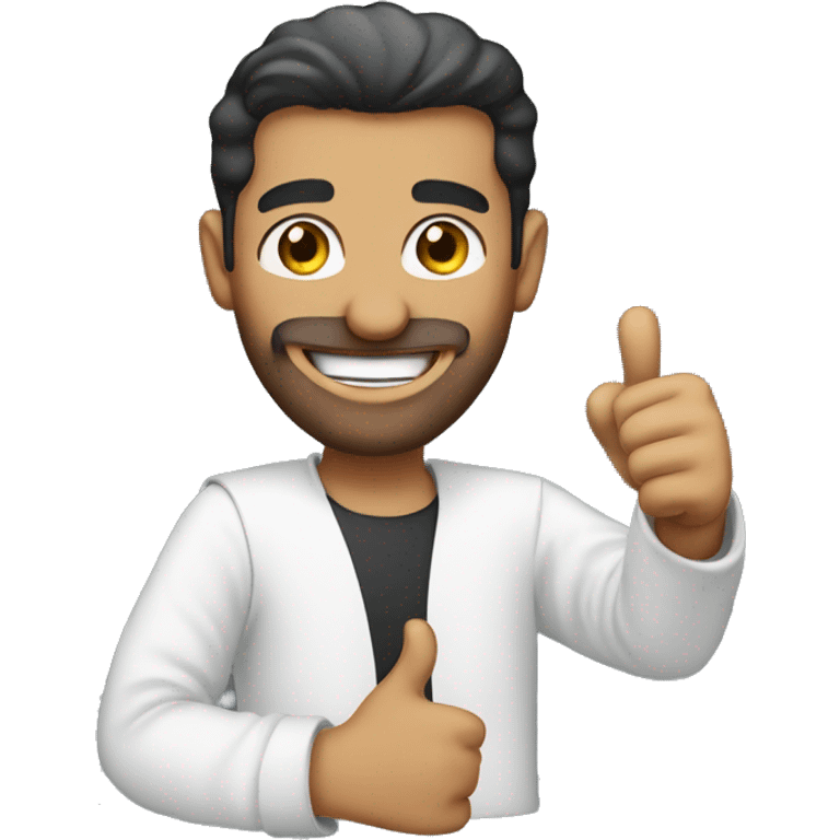 Smiling Arabic man showing thumbs up  emoji