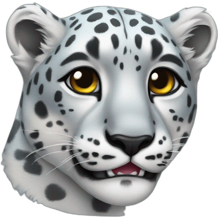 prismatic snow leopard emoji