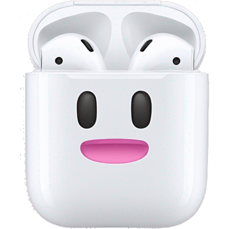 AirPods with a pink ྀིྀི in the middle emoji