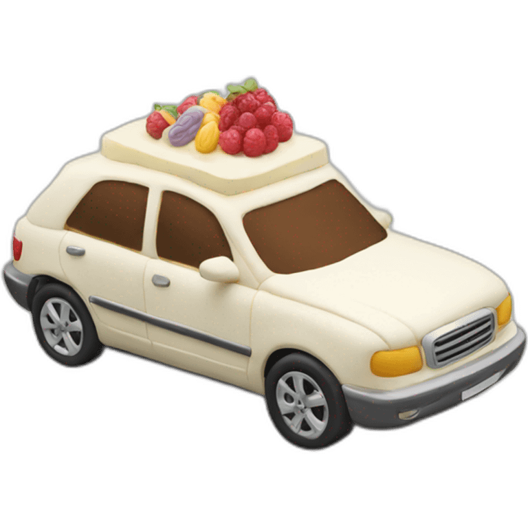 Car made of cake emoji