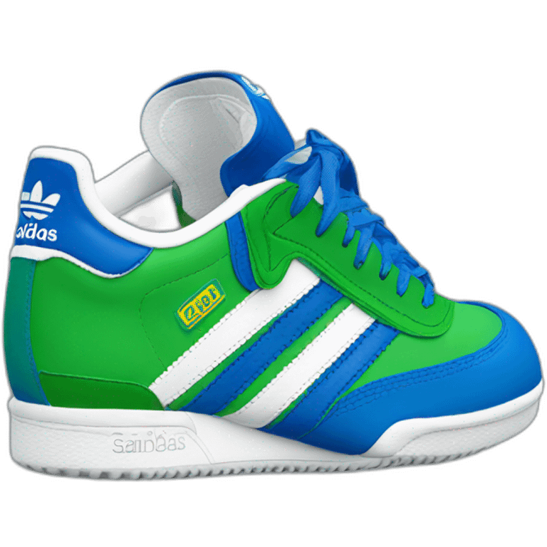 Adidas samba shoes blue White green emoji