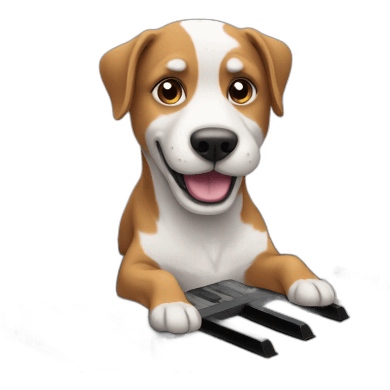 dog playing keyboard emoji