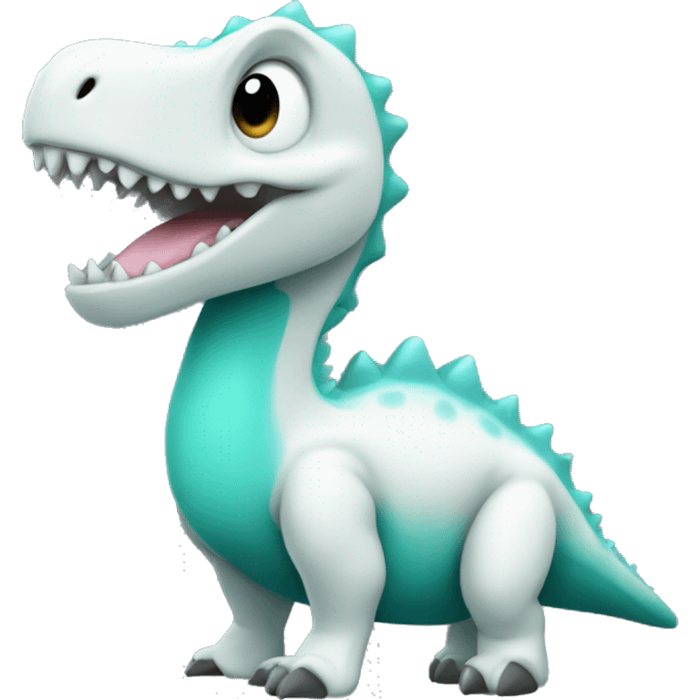 Bigo live white and teal dino emoji