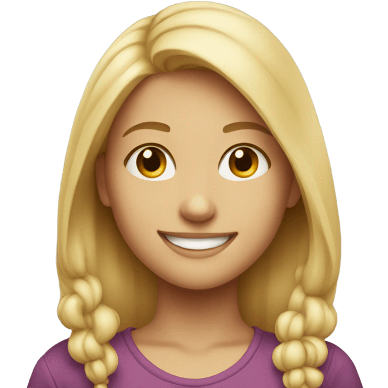 smiling blonde girl portrait emoji