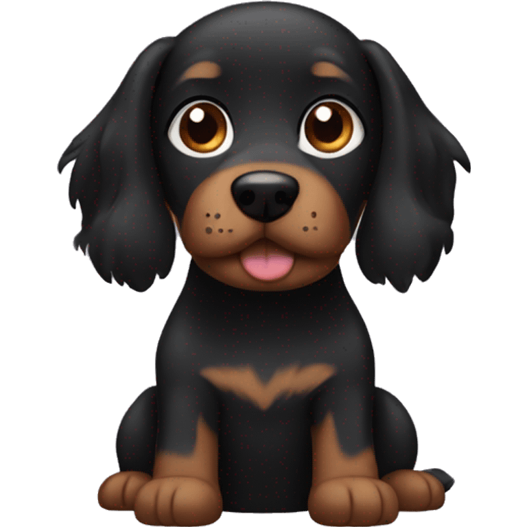 Black Brown dog lone hair  emoji