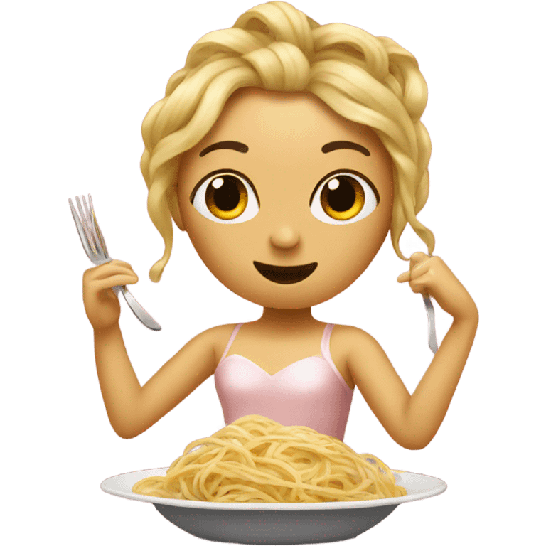 Ballerina eating spaghetti  emoji