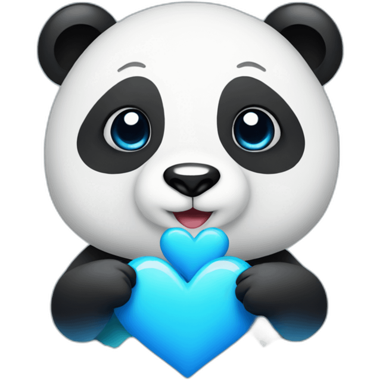 panda with blue hearts emoji