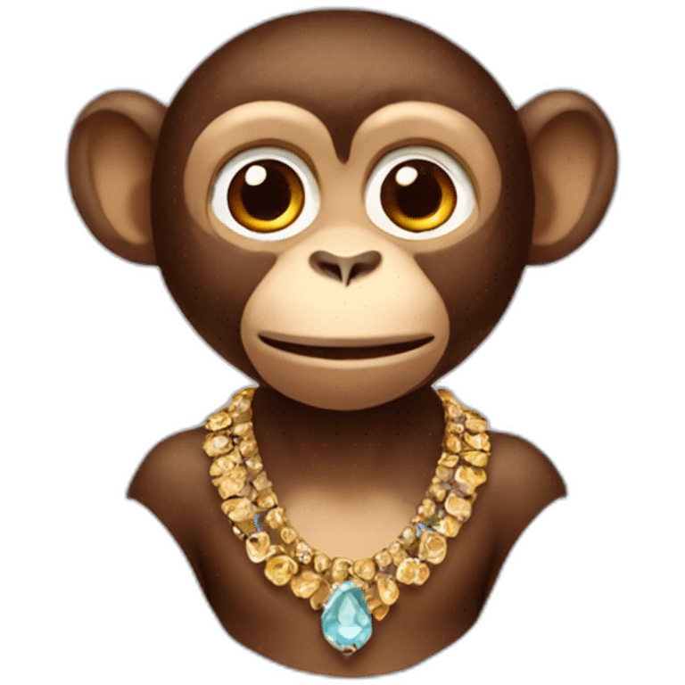 Monkey with earrings on emoji