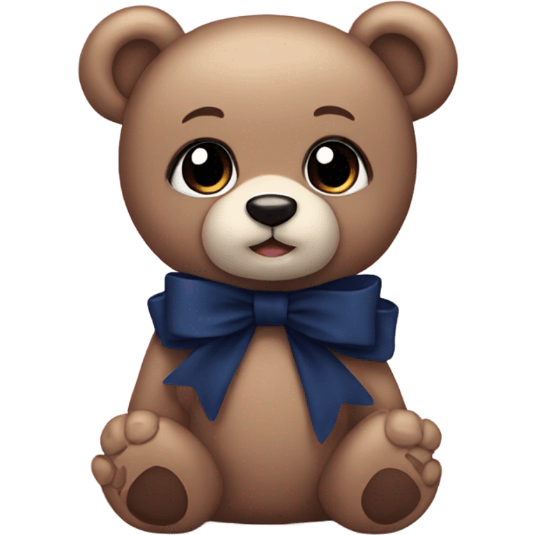 cute navy teddy bear with bows emoji