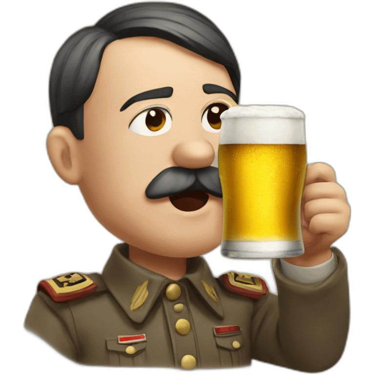 hitler drinking beer emoji