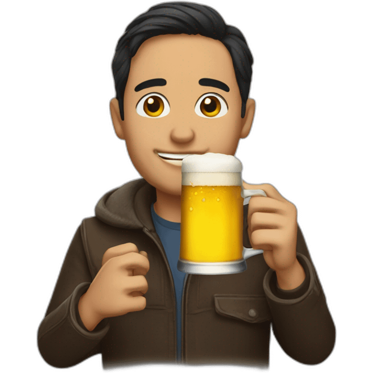 Ricardo Anaya drinking a beer emoji