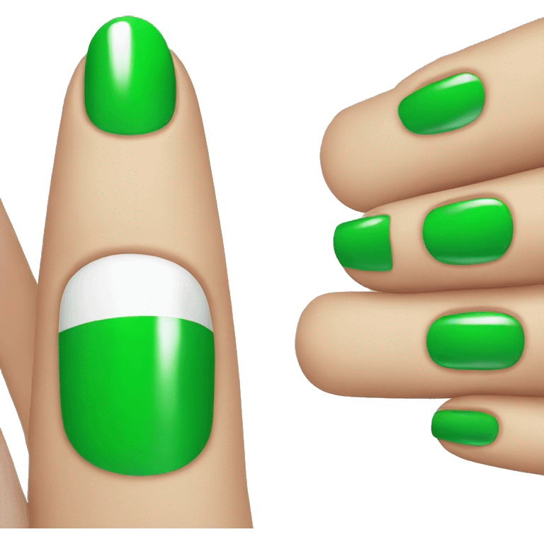 Green nails five  emoji