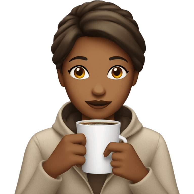 Girl with coffee emoji