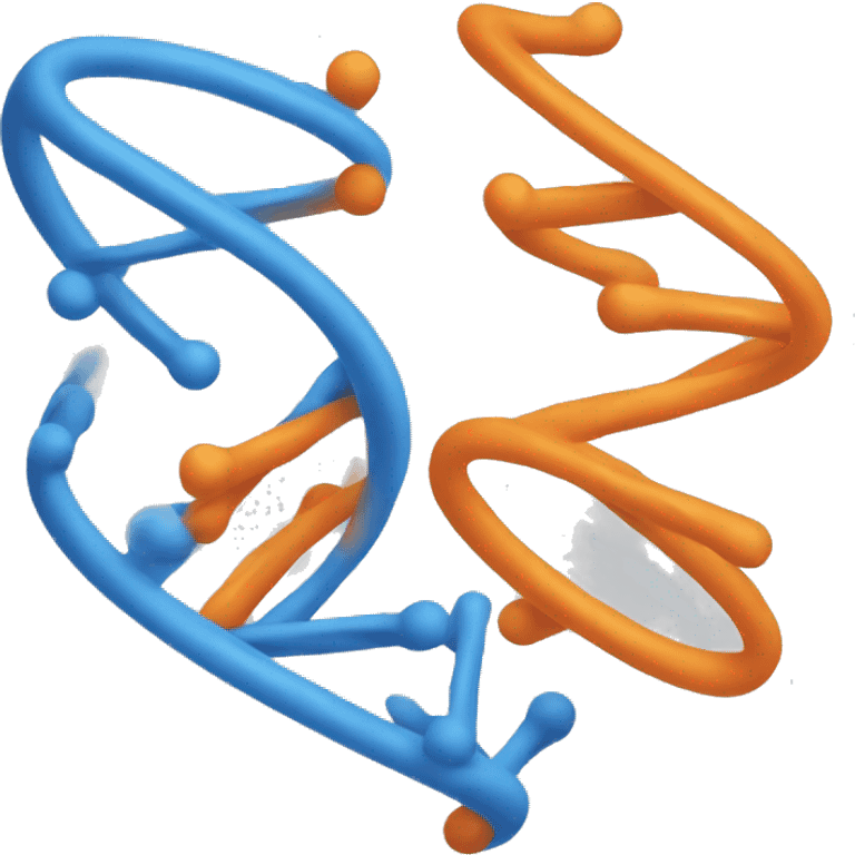 dna in orange and blue  emoji