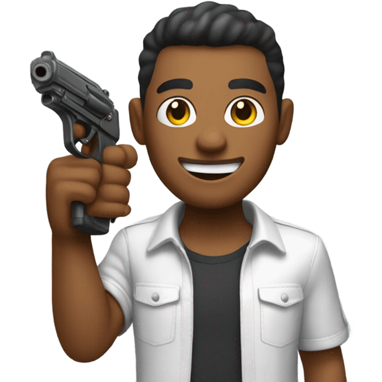 Guy holding toy gun emoji