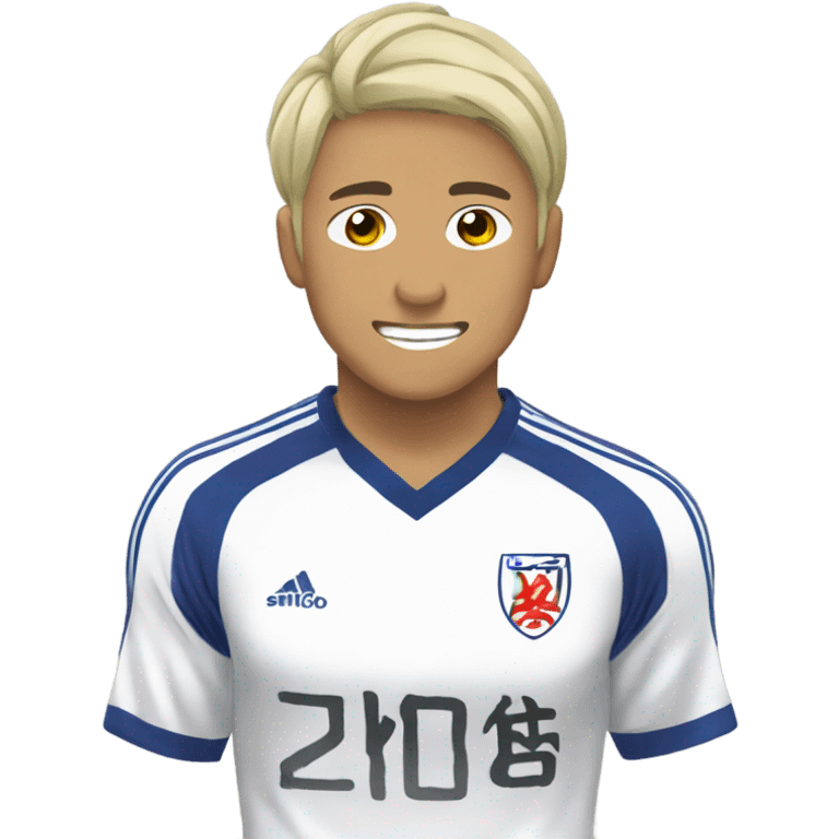 anime jugador de futbol japones chutando un balo emoji