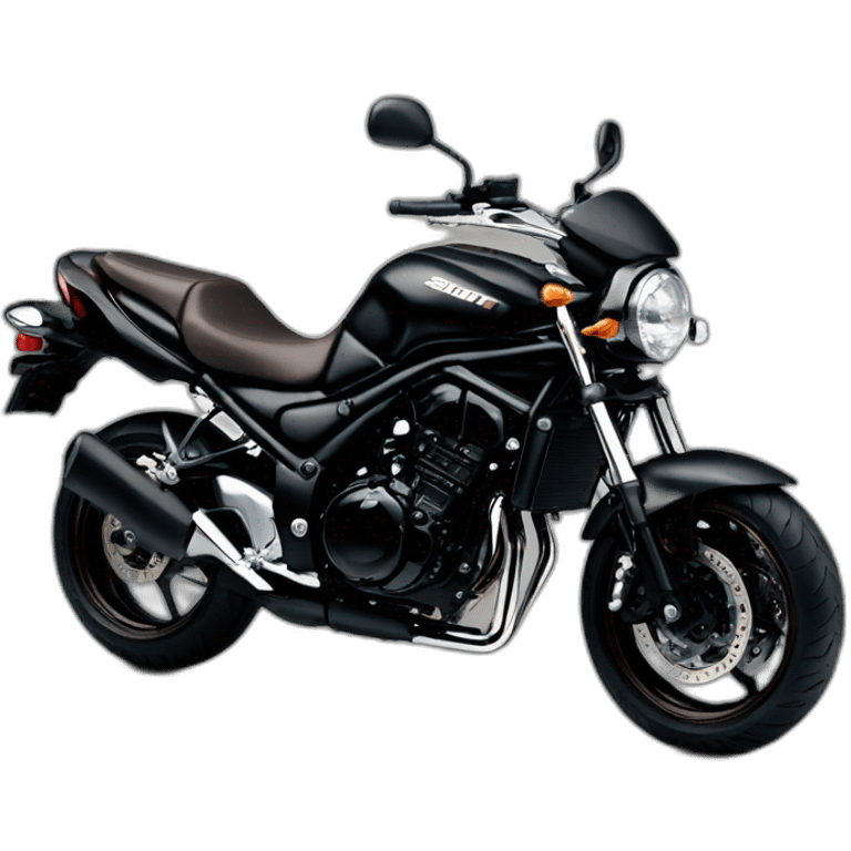 a black suzuki bandit 1200 Naked 2007 with brown leather seats emoji