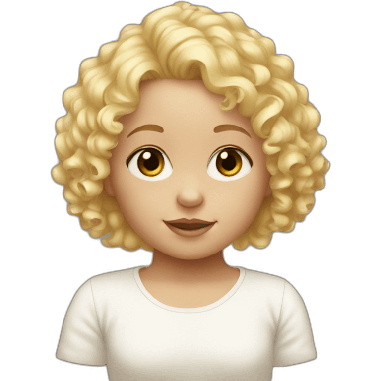 white baby girl with blonde curly hair emoji