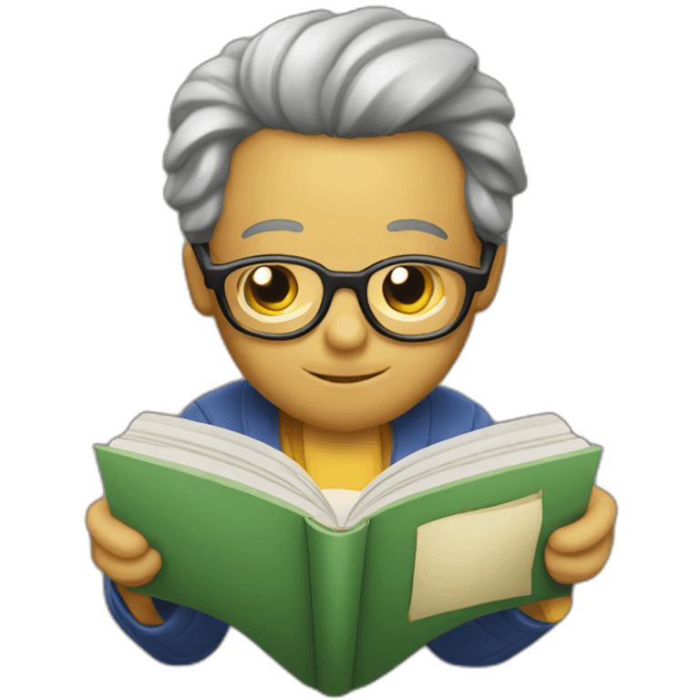 Dock wearing glasses and Reading a book emoji