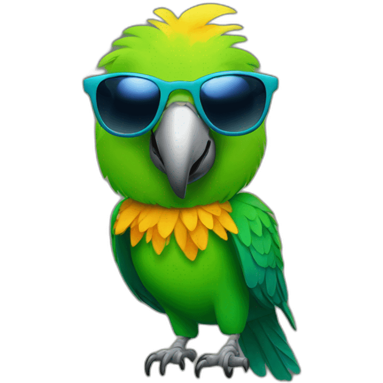 party-parrot-with-star-shape-sunglasses emoji