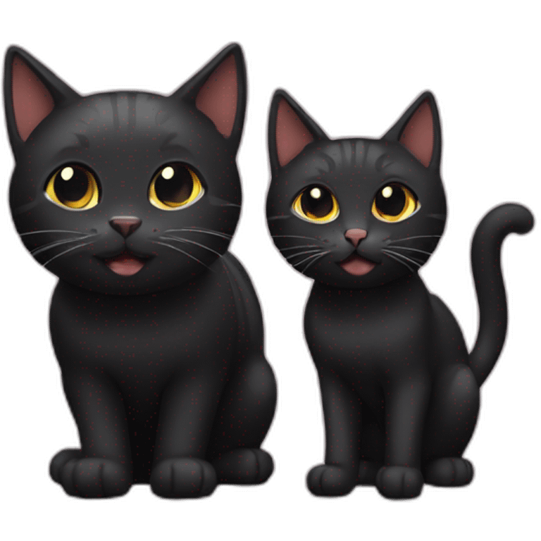 black cat and tabby cat emoji