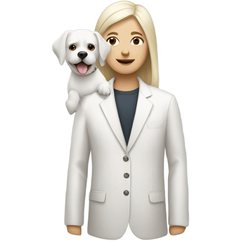 person with a white dog emoji