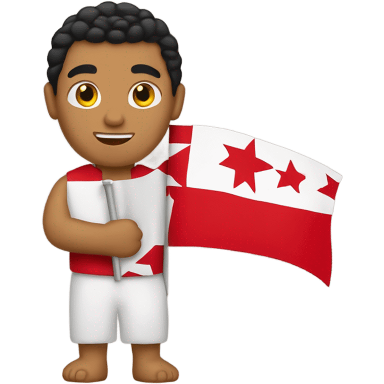 Tongan man with Tongan flag emoji