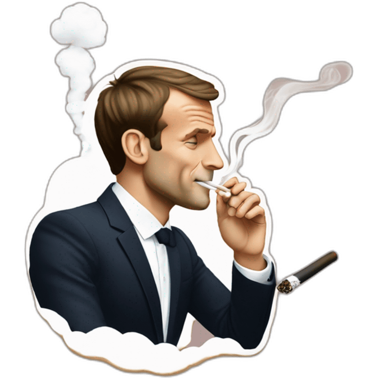 Emmanuel Macron smoking chicha emoji