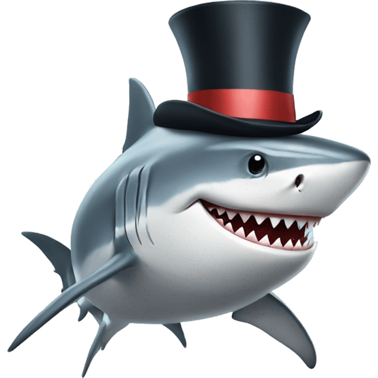 Shark with a top hat emoji