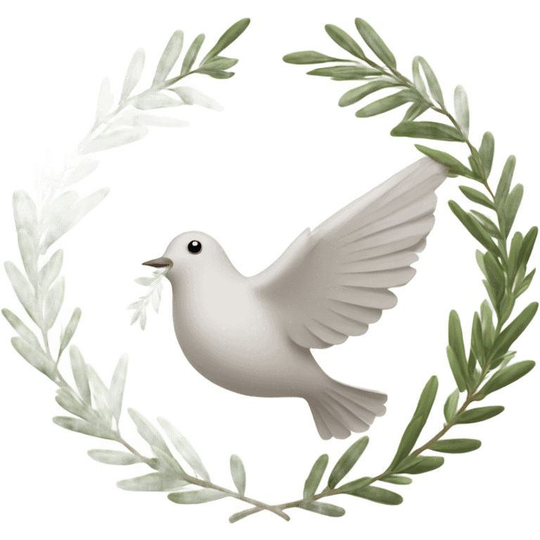 a dove with a wreath of peace emoji