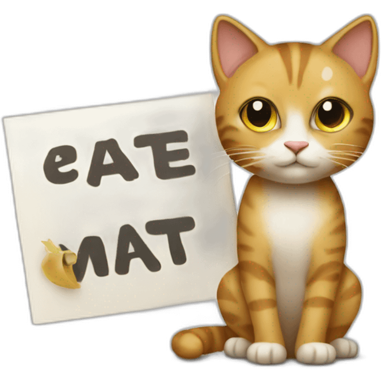 cat holding a sign with the inscription “Safina” emoji