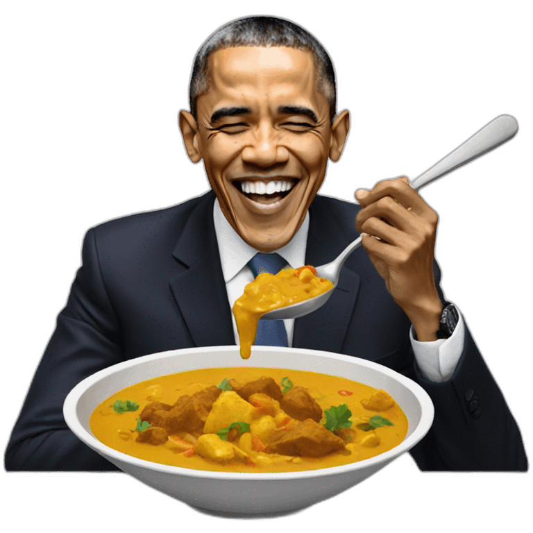 obama eating curry emoji