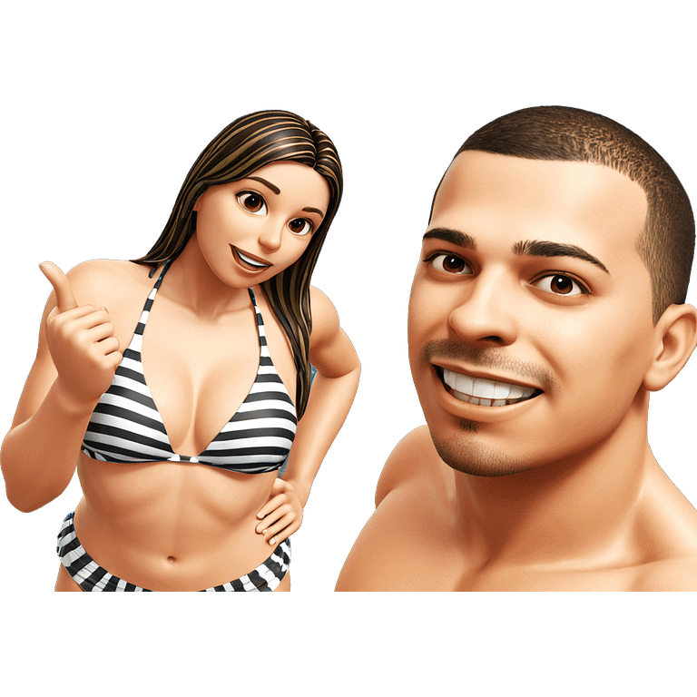 girl in striped bikini outdoors emoji