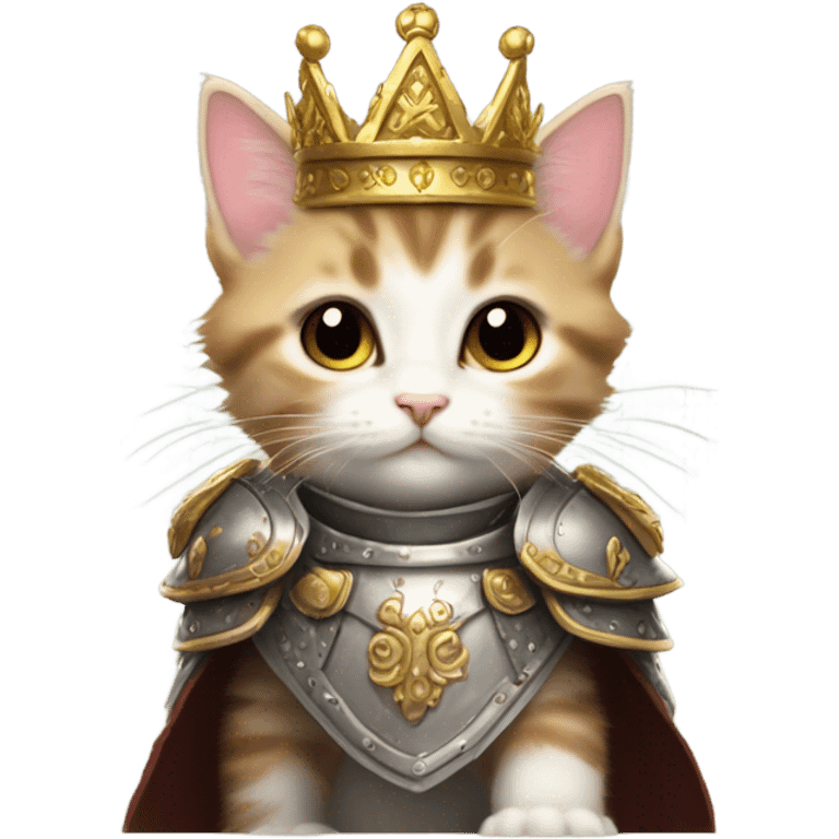 Kitten with crown and armor emoji