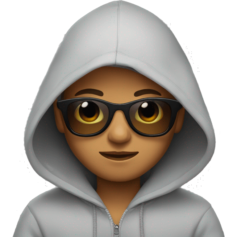 Boy in hoodie and sunglasses  emoji