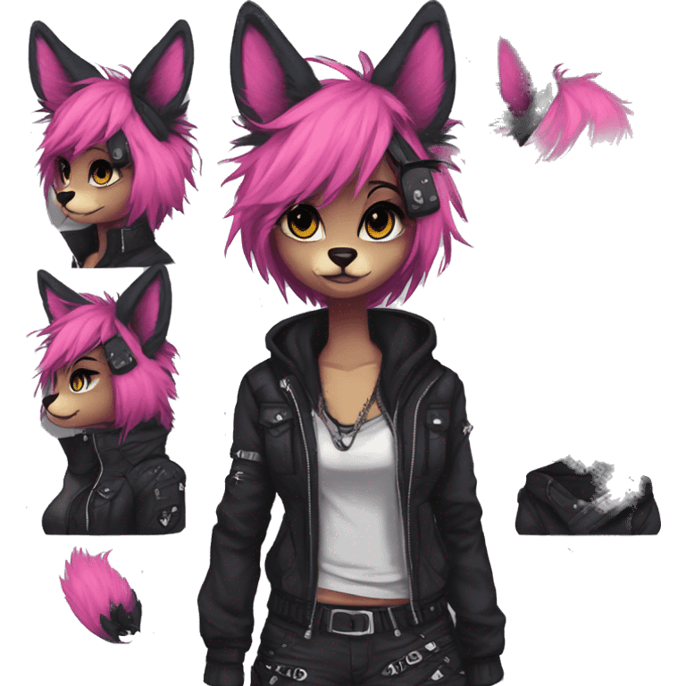 Edgy modern punk techwear anthro furry by Falvie, LiLaiRa, AngieWolf emoji