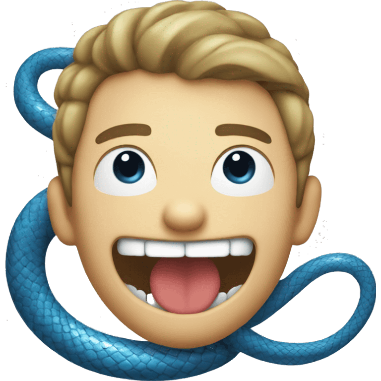 Blue snake with fangs emoji