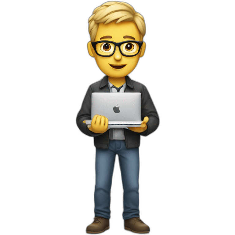 nerd with macbook emoji