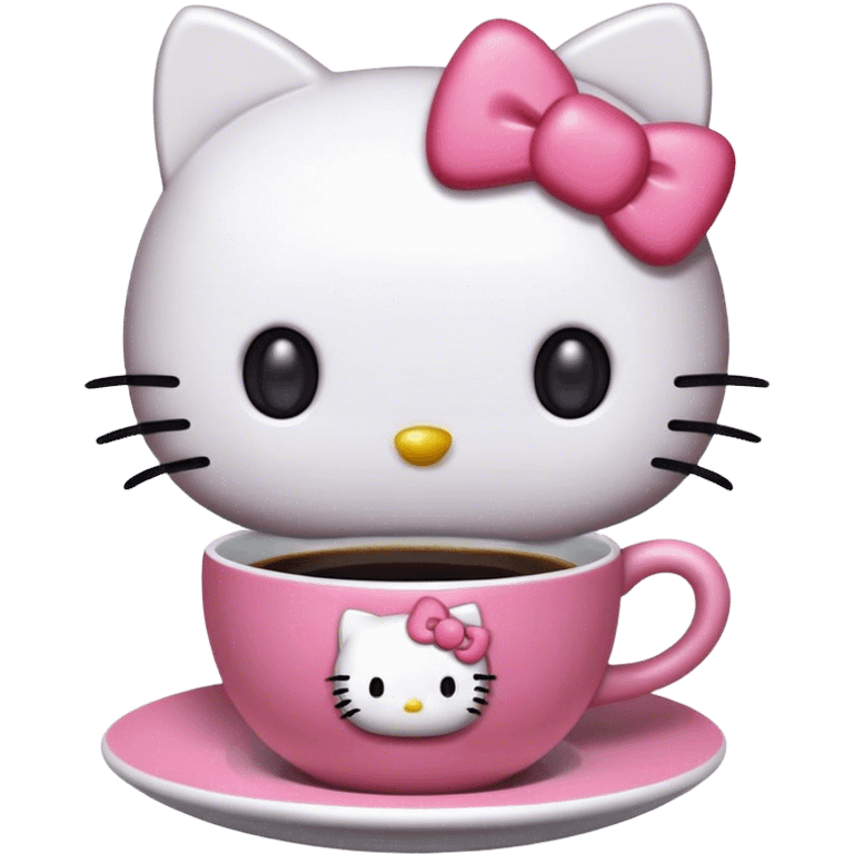 Hello kitty drinking coffee  emoji