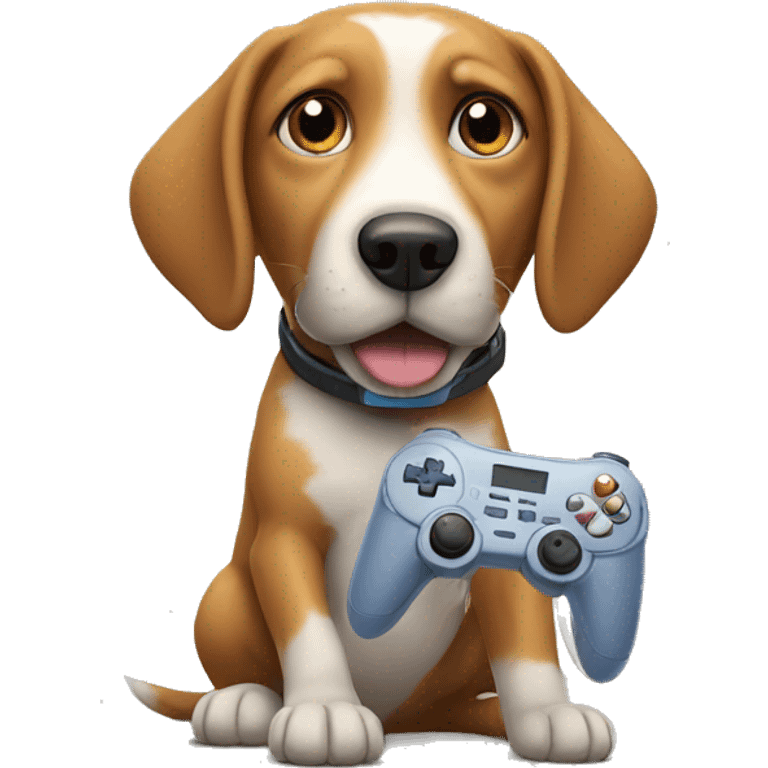 Dog playing video games  emoji