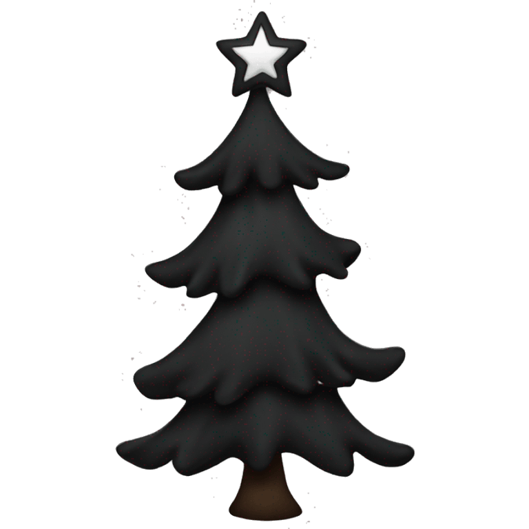 Black Christmas tree emoji