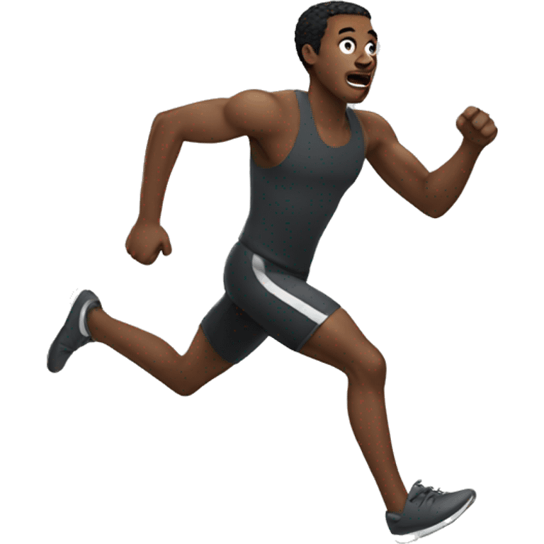 A black man running emoji