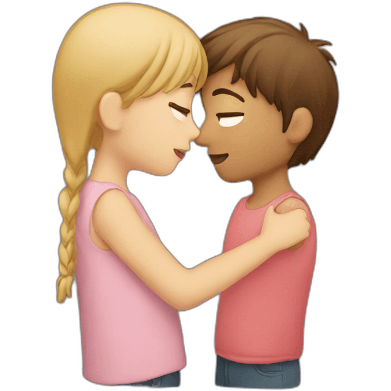 Boy girl kissing emoji