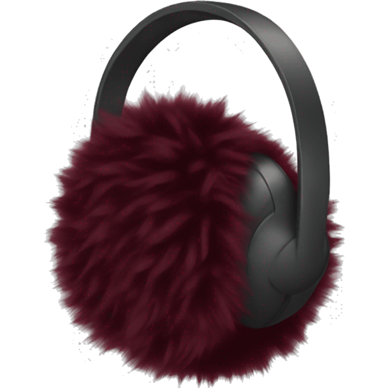 Burgundy fluffy earmuffs  emoji