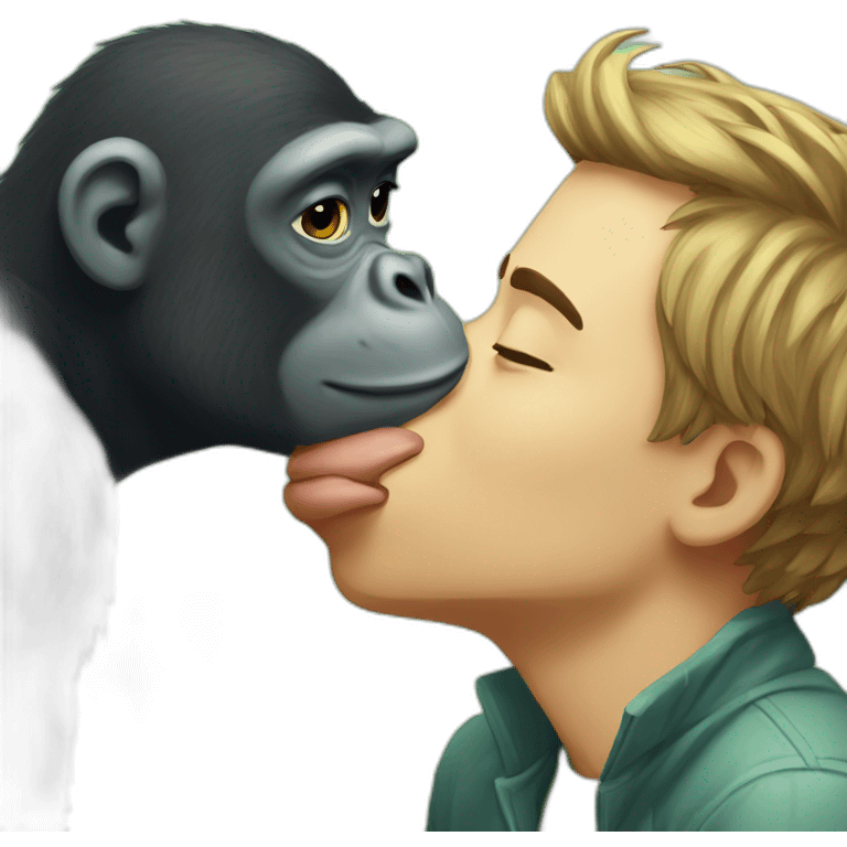 frog kissing gorilla emoji