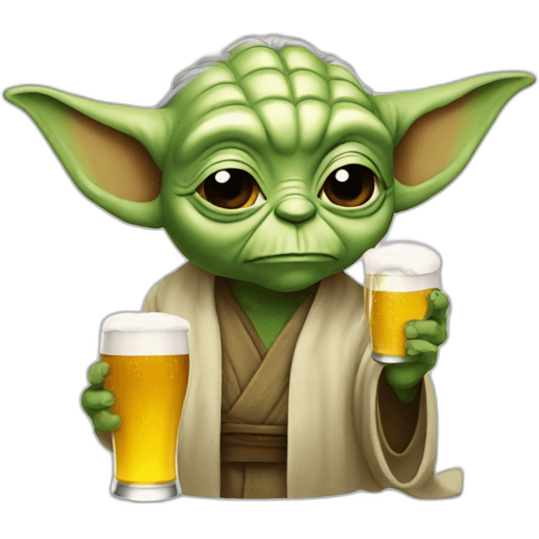 Yoda with beer emoji