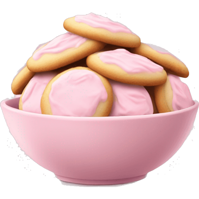 Frosted Cookies in a soft pink bowl emoji