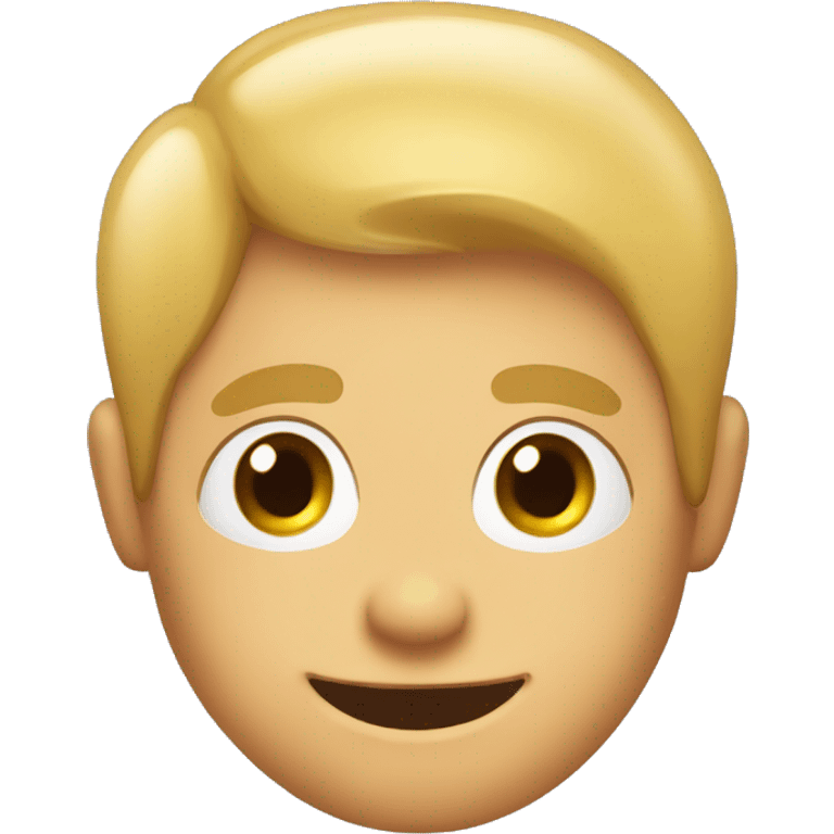 curtains  hair style,  wide apart eyes, two big front teeth, white male,  emoji