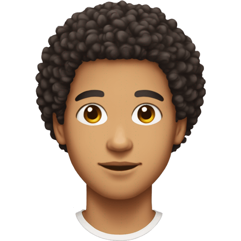 Lightskin guy with curly taper afro emoji