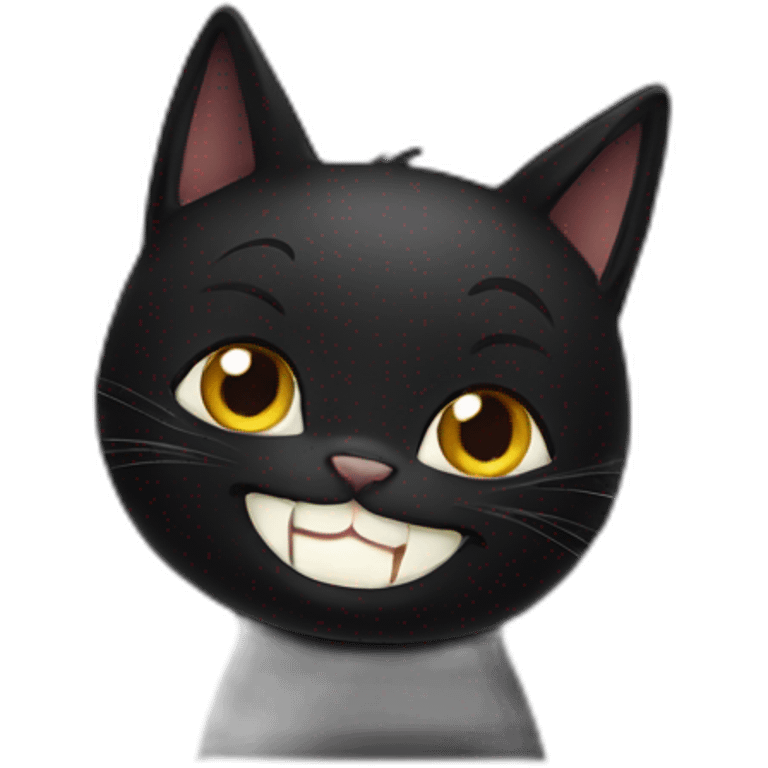 Black cat speaking emoji